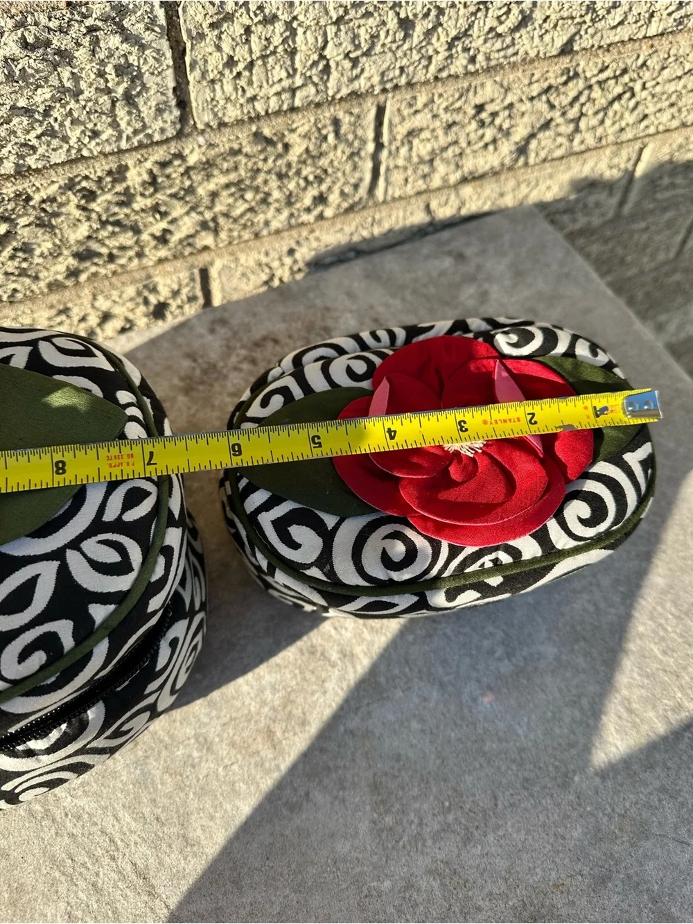 Goody Goody California Black White Swirl Red Flower Soft Case / Pouch 2 pcs